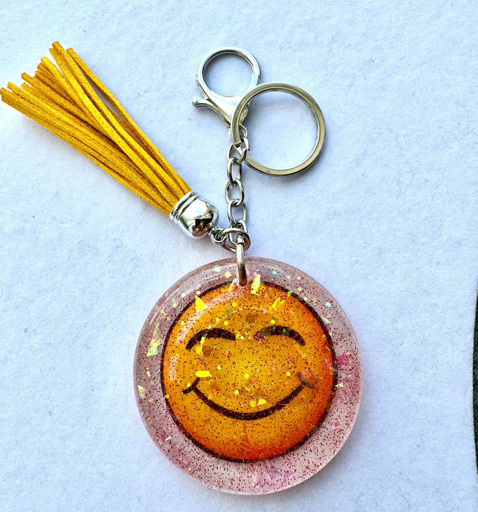 Handmade Resin Smiley Face Keychain-Curran Creations-Ella G Boutique, Women's Fashion Boutique Located in Warrrington, PA
