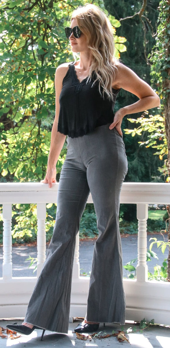 Comfy Stretchy Trendy Corduroy Flare Pants | Ella G boutique