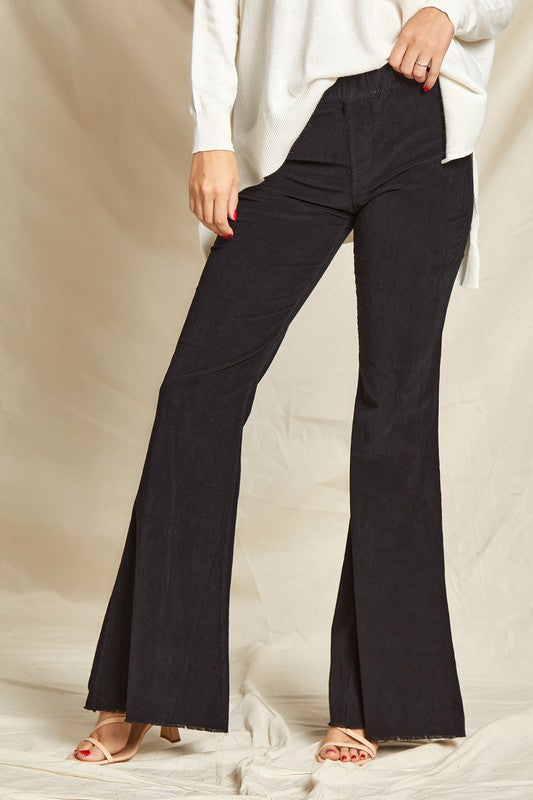 Corduroy Stretch Flare Pants-Lavender J-Ella G Boutique, Women's Fashion Boutique Located in Warrrington, PA