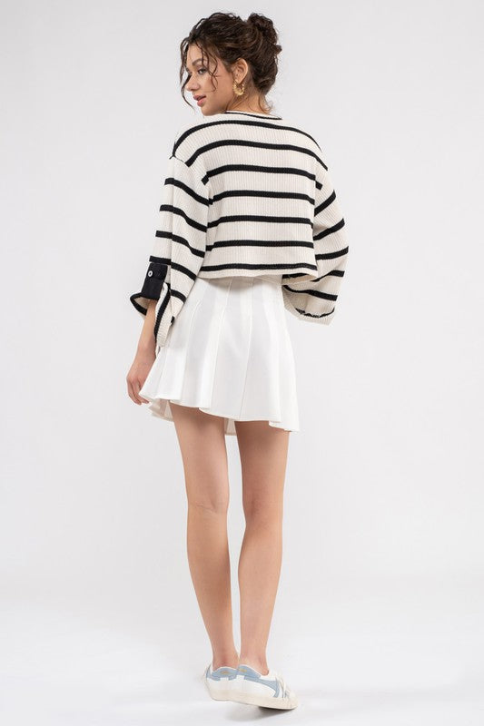 White Pleated Mini Skirt-blu pepper-Ella G Boutique, Women's Fashion Boutique Located in Warrrington, PA