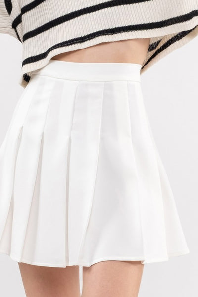 ★GLOWNY★GIRLFRIEND PLEATED MINI SKIRT (WHITE)★正規品/人気 MUSINSA公式 | GLOWNY GIRLFRIEND PLEATED MINI SKIRT (WHITE)