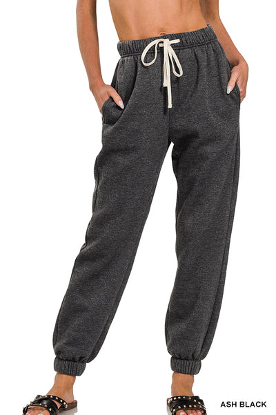 Acid Wash Fleece Sweatpant Joggers-zenana-Ella G Boutique, Women's Fashion Boutique Located in Warrrington, PA