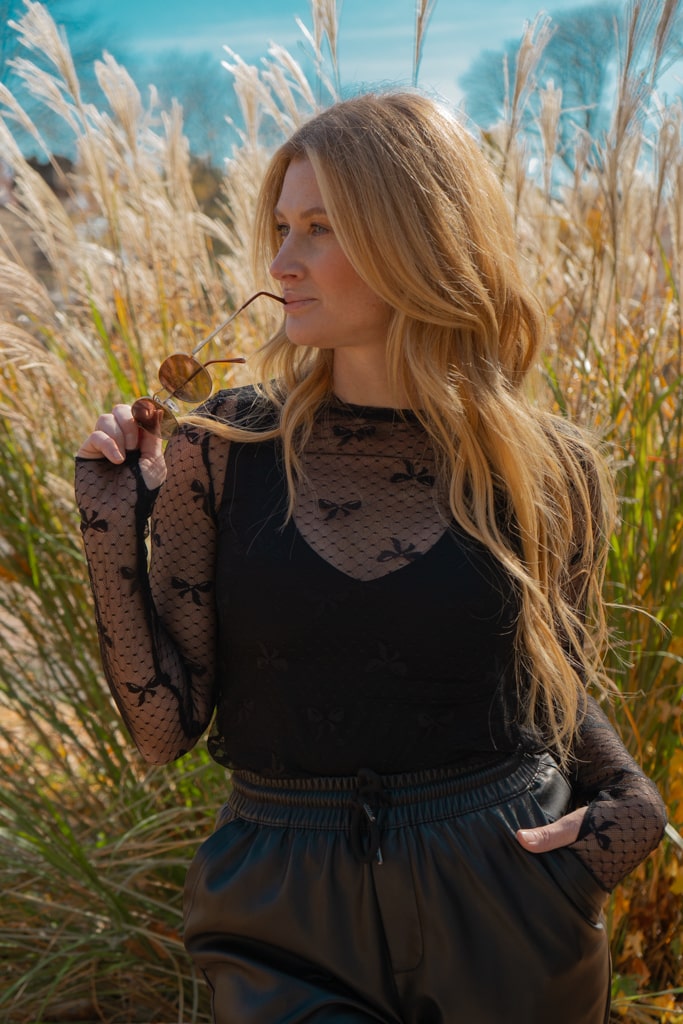 Bow Sheer Lace Top-So Me-Ella G Boutique, Women's Fashion Boutique Located in Warrrington, PA