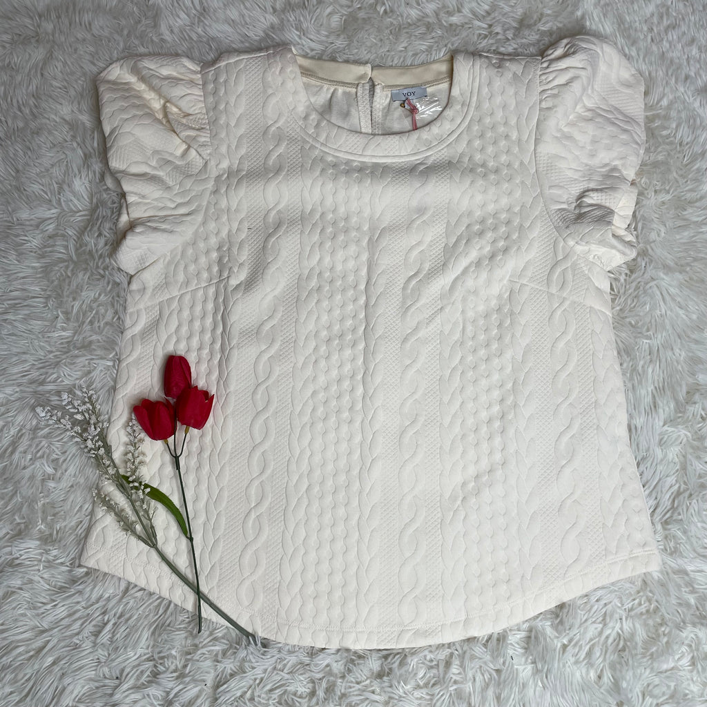 Puffy Short Sleeve Sweater Top-Voy-Ella G Boutique, Women's Fashion Boutique Located in Warrrington, PA