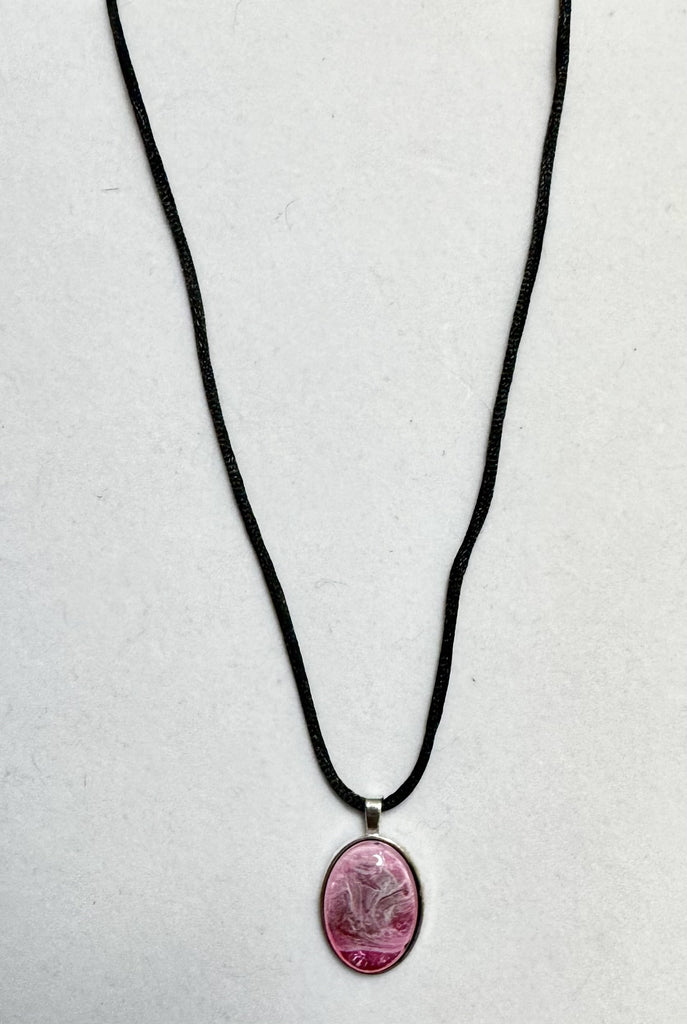 Handmade Resin Pink Oval Necklaces-Curran Creations-Ella G Boutique, Women's Fashion Boutique Located in Warrrington, PA