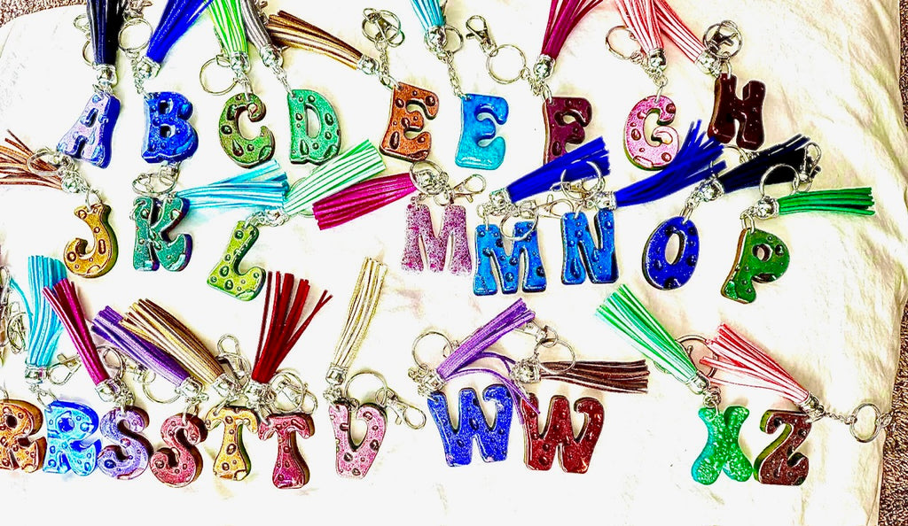 Alphabet Letter Resin Keychain-Curran Creations-Ella G Boutique, Women's Fashion Boutique Located in Warrrington, PA