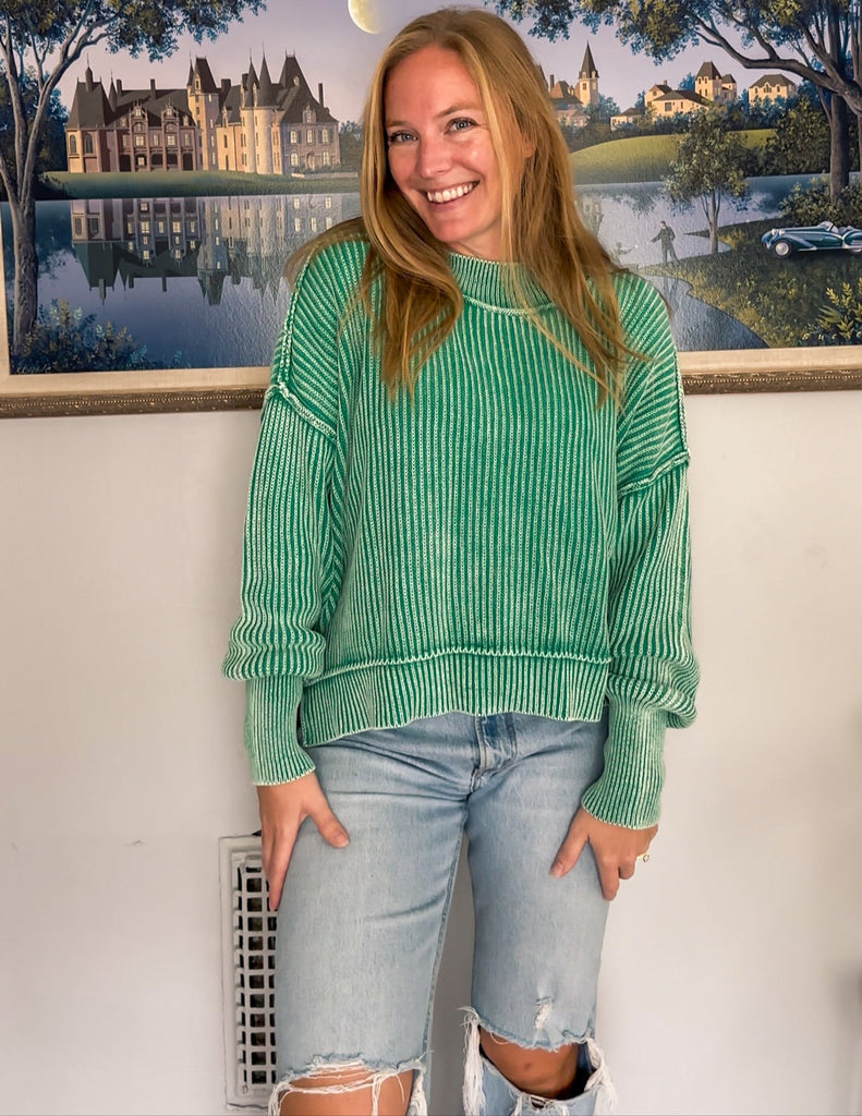 Oversized Ribbed Crop Sweater-zenana-Ella G Boutique, Women's Fashion Boutique Located in Warrrington, PA