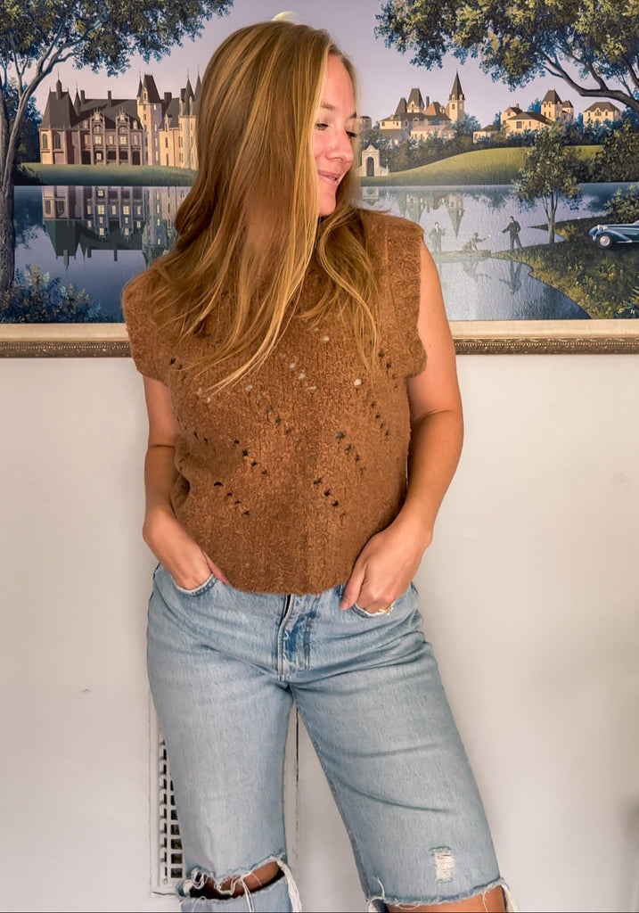 Textured Sleeveless Sweater Vest-zenana-Ella G Boutique, Women's Fashion Boutique Located in Warrrington, PA