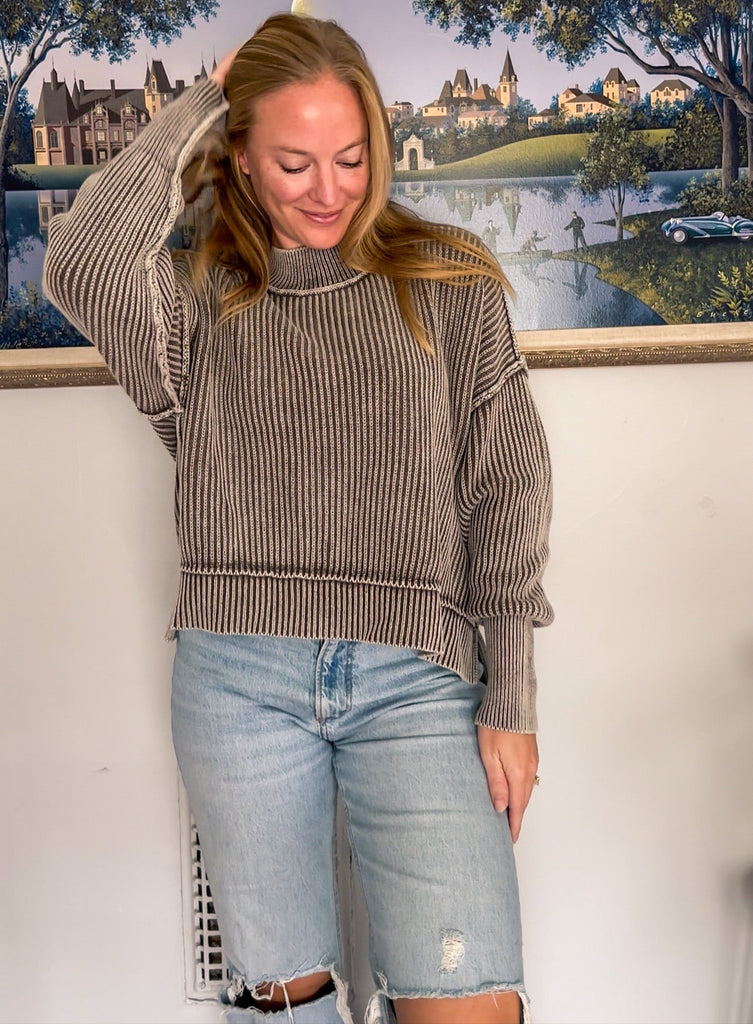 Oversized Ribbed Crop Sweater-zenana-Ella G Boutique, Women's Fashion Boutique Located in Warrrington, PA
