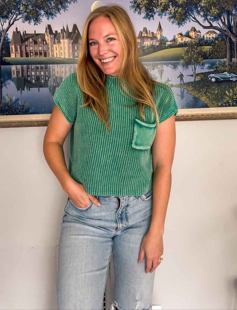 Mock Neck Short Sleeve Sweater-zenana-Ella G Boutique, Women's Fashion Boutique Located in Warrrington, PA