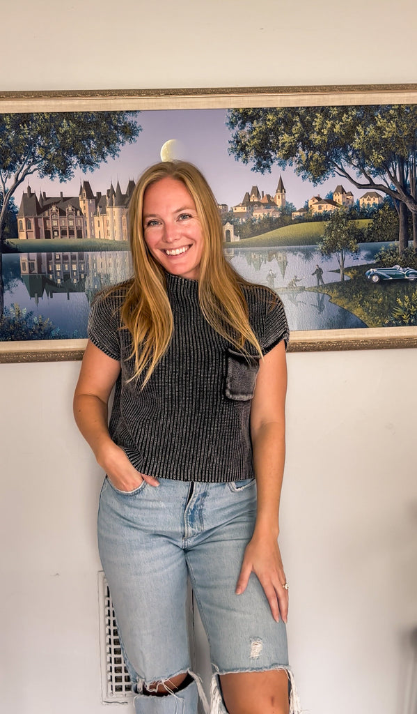 Mock Neck Short Sleeve Sweater-zenana-Ella G Boutique, Women's Fashion Boutique Located in Warrrington, PA