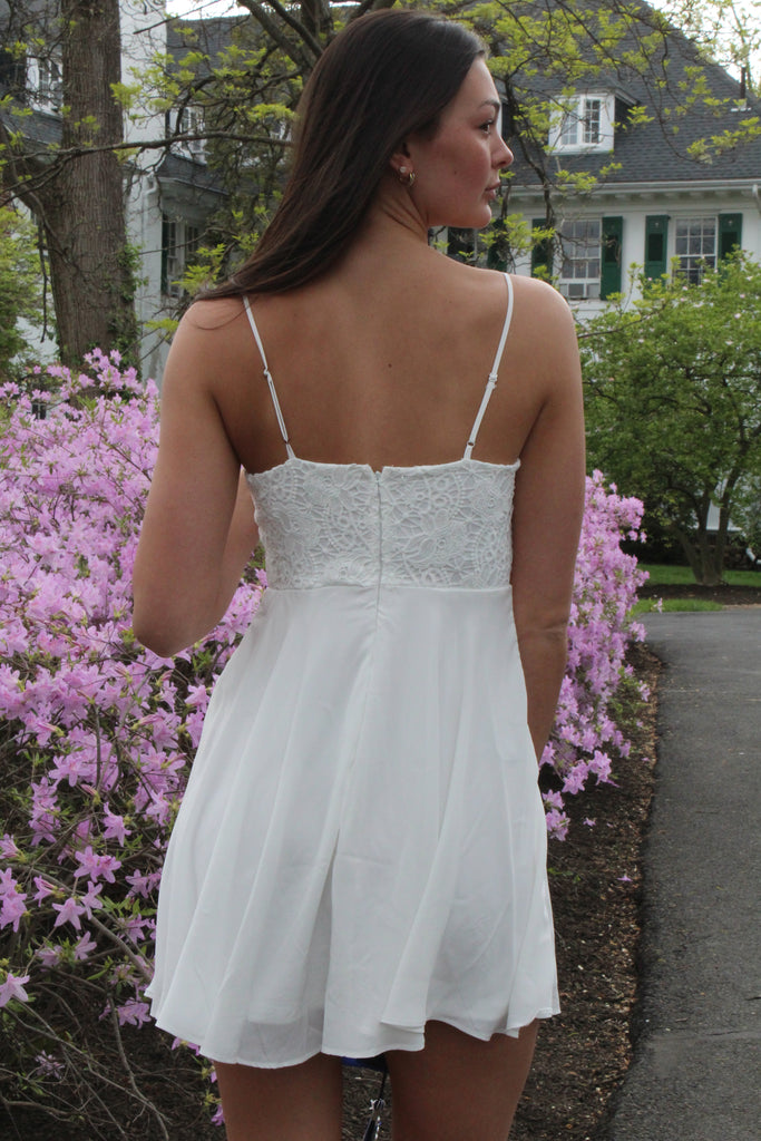 White Crochet Lace Dress-Love Tree-Ella G Boutique, Women's Fashion Boutique Located in Warrrington, PA