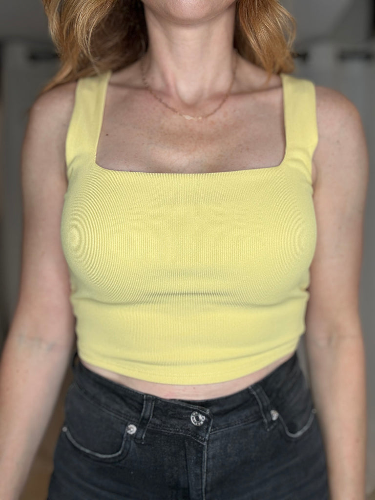 Basic Square Neck Crop Tank-blu pepper-Ella G Boutique, Women's Fashion Boutique Located in Warrrington, PA