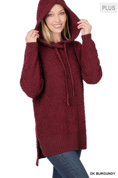 Hooded Popcorn Sweater