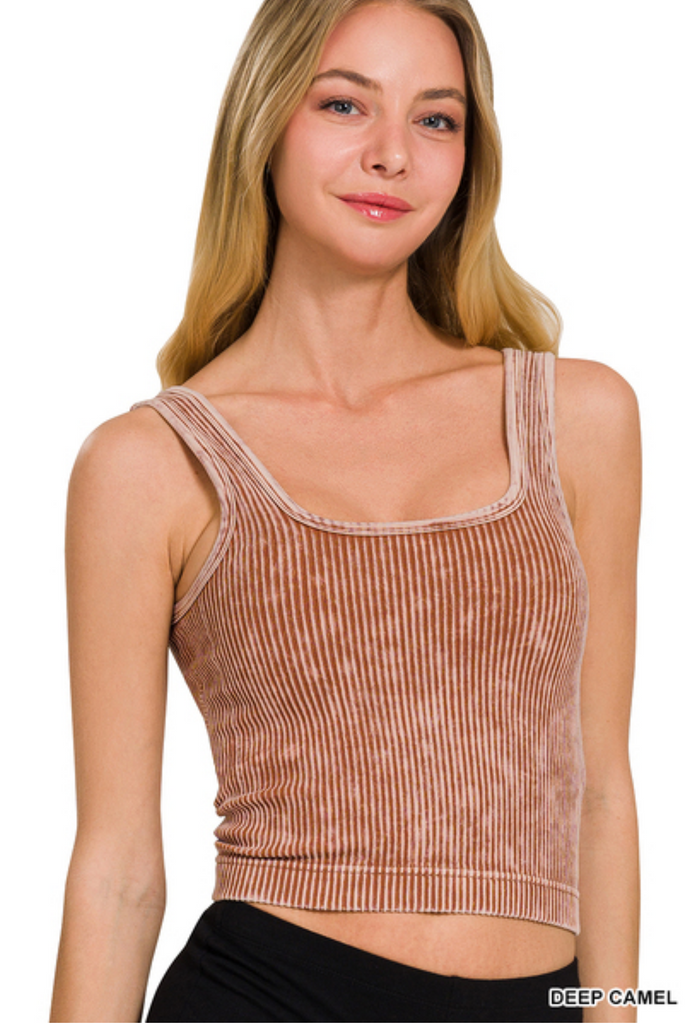 Ribbed Removable Padded Bralette Tank-zenana-Ella G Boutique, Women's Fashion Boutique Located in Warrrington, PA