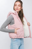 Hooded Puffer Vest Sherpa Lining