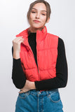 Red Zip Up Puffer Vest