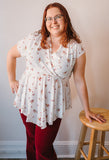 Small Floral Print Top in Plus