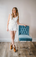 White Soft Linen Romper