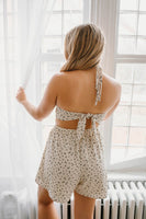 Ivory Floral Bandeau Romper