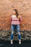 Mauve Off Shoulder Peplum Top