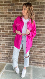 Oversized Solid Fleece Jacket