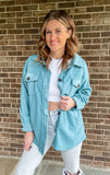 Oversized Solid Fleece Jacket