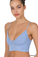 Solid Smocked Triangle Bralette