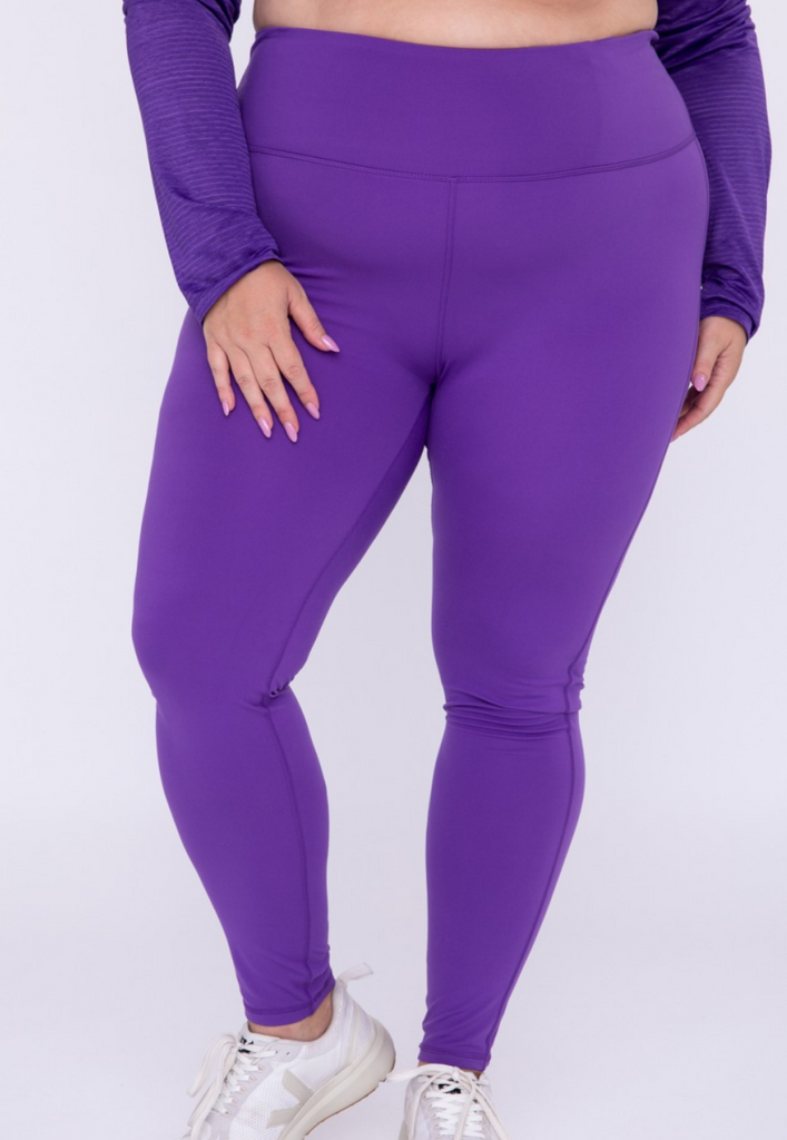 Purple Plus Size Athleisure Leggings-Mono B-Ella G Boutique, Women's Fashion Boutique Located in Warrrington, PA